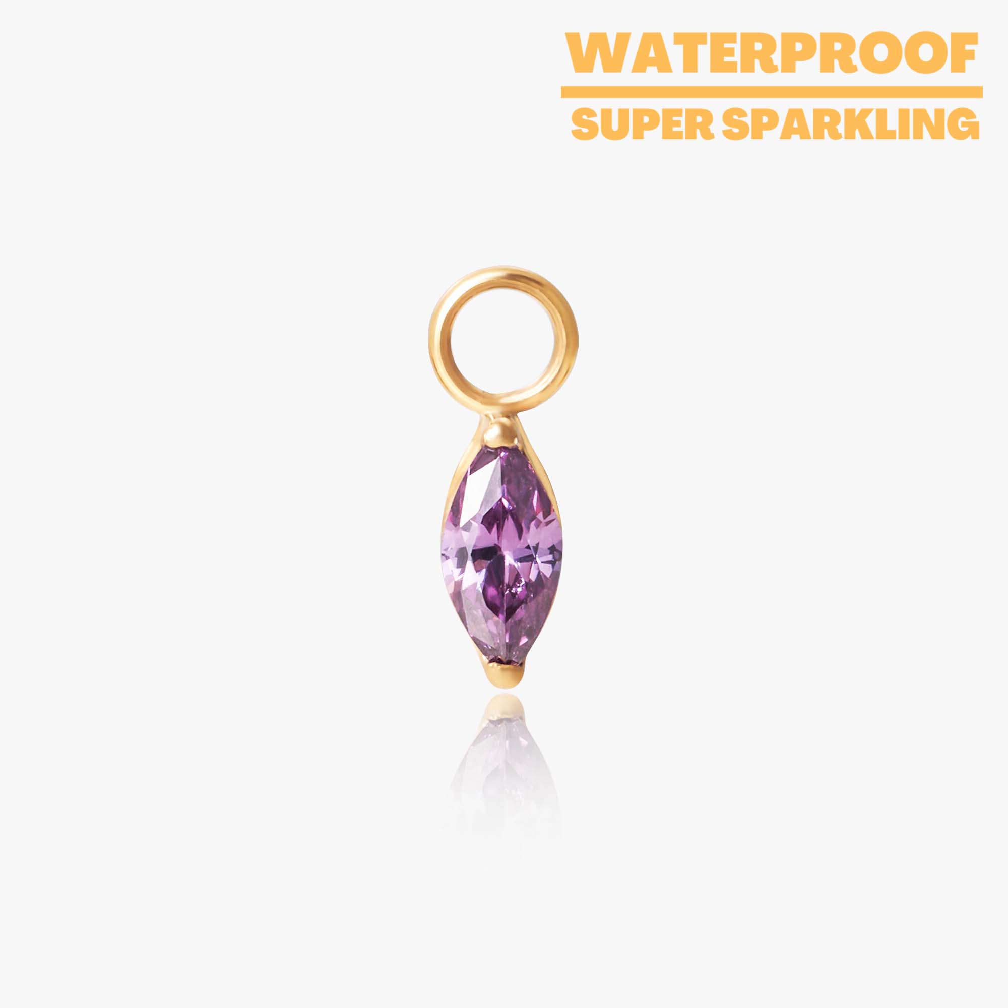Amethyst Marquise Dangle Charm – Titanium Hypoallergenic Piercing Jewelry