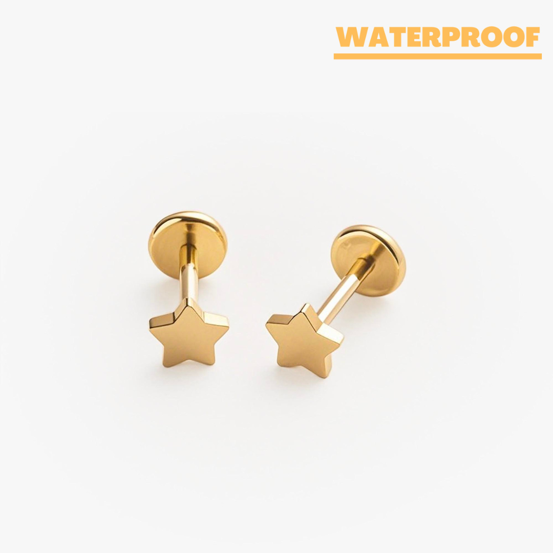 Star Flat Back Earrings | Hypoallergenic Titanium Celestial Jewelry