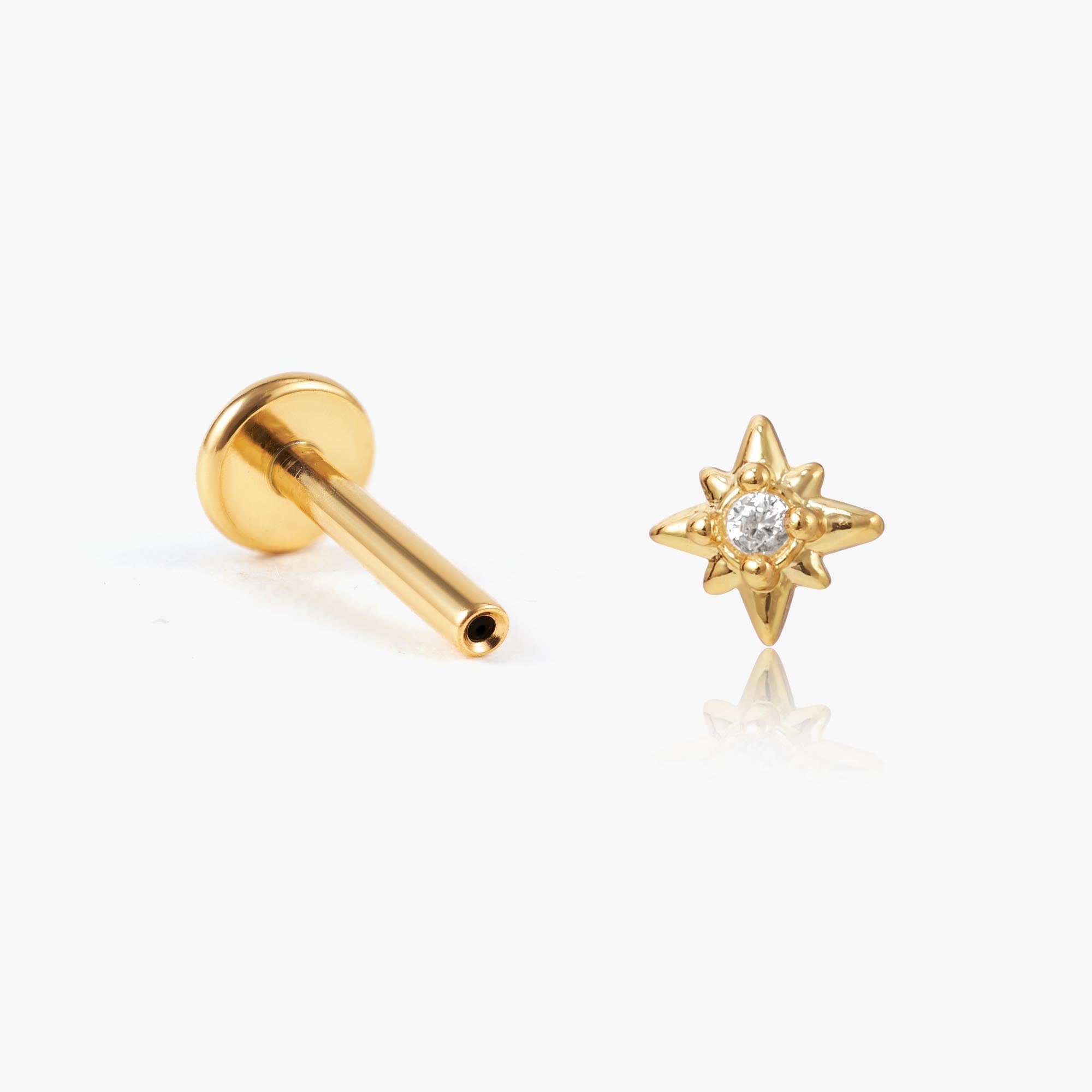 Tiny North Star Push Pin Earring -EricaJewels