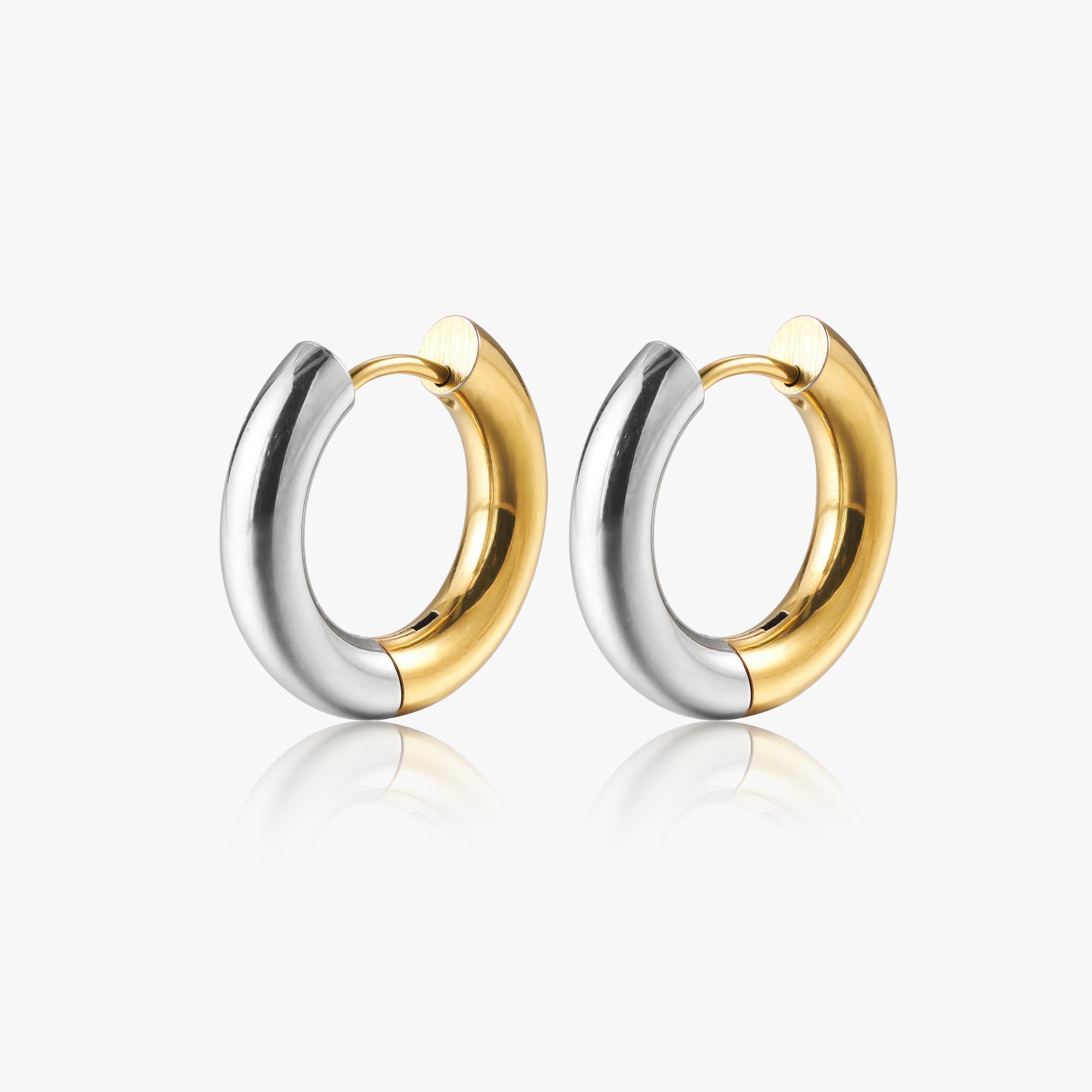 Two-Tone Hoop Earrings - EricaJewels