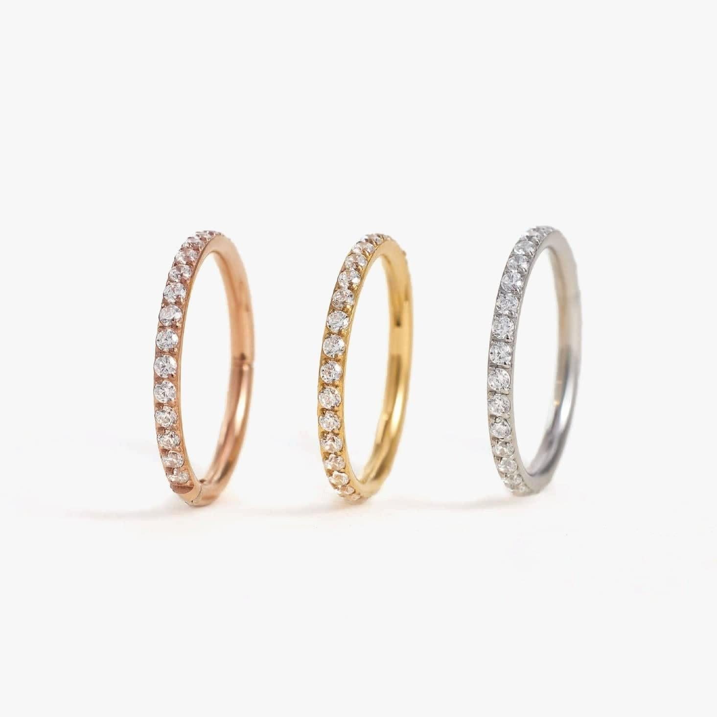 Multiple Sizes Crystal 3A CZ Cartilage Hoop 16g 18g