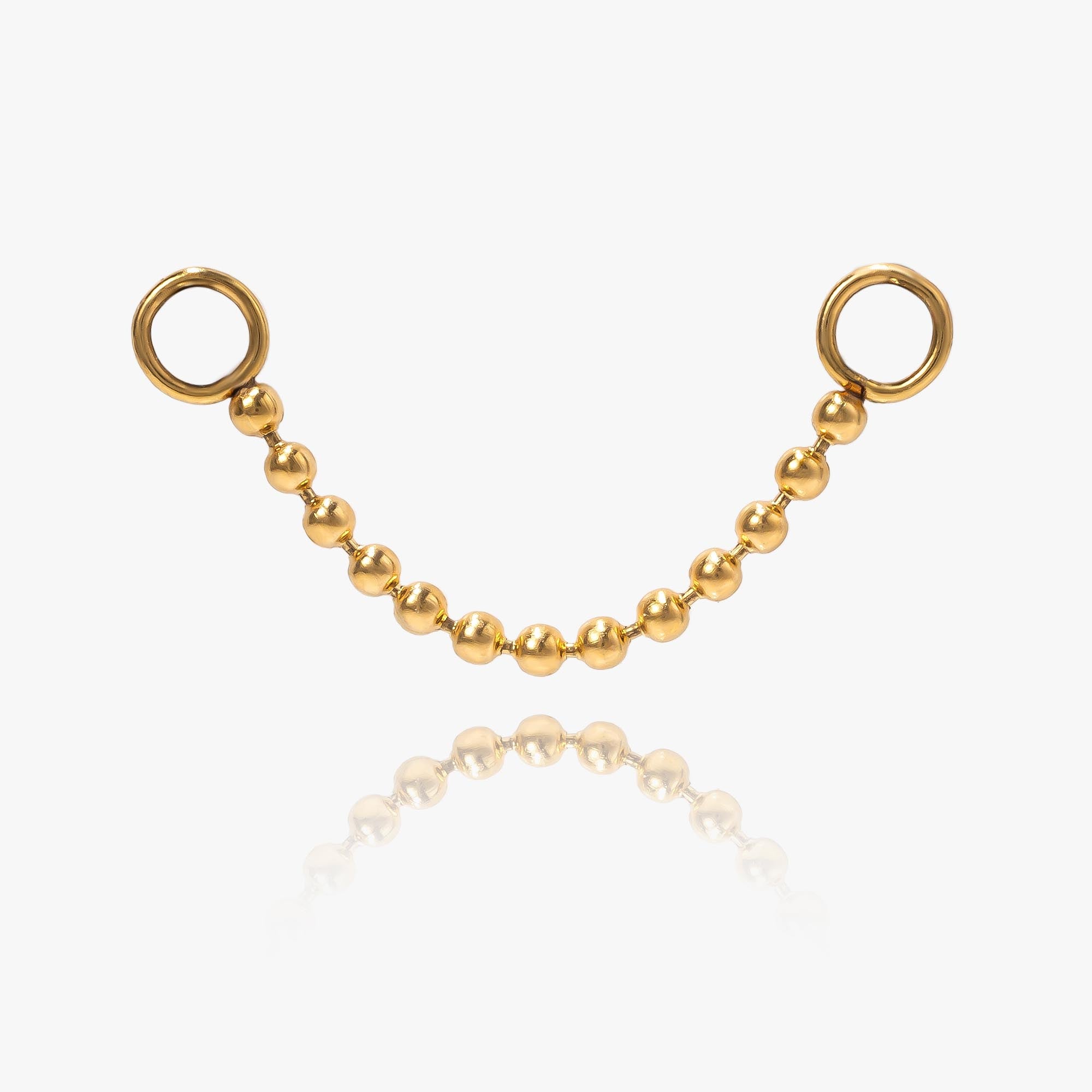 Gold Beaded Single Chain Connector - EricaJewels