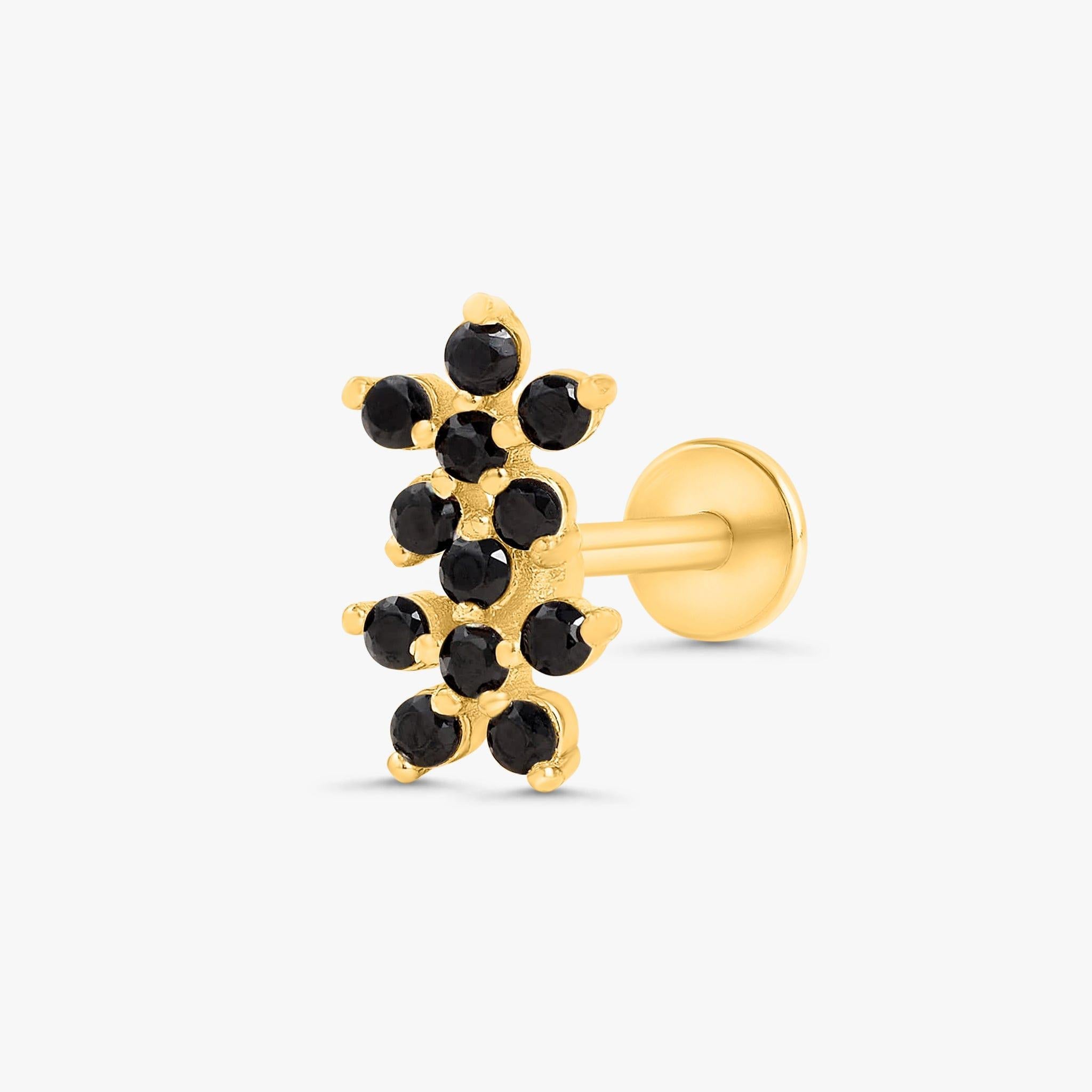 Flat Back Stud Earrings | Black Spinel Stud Earrings - EricaJewels