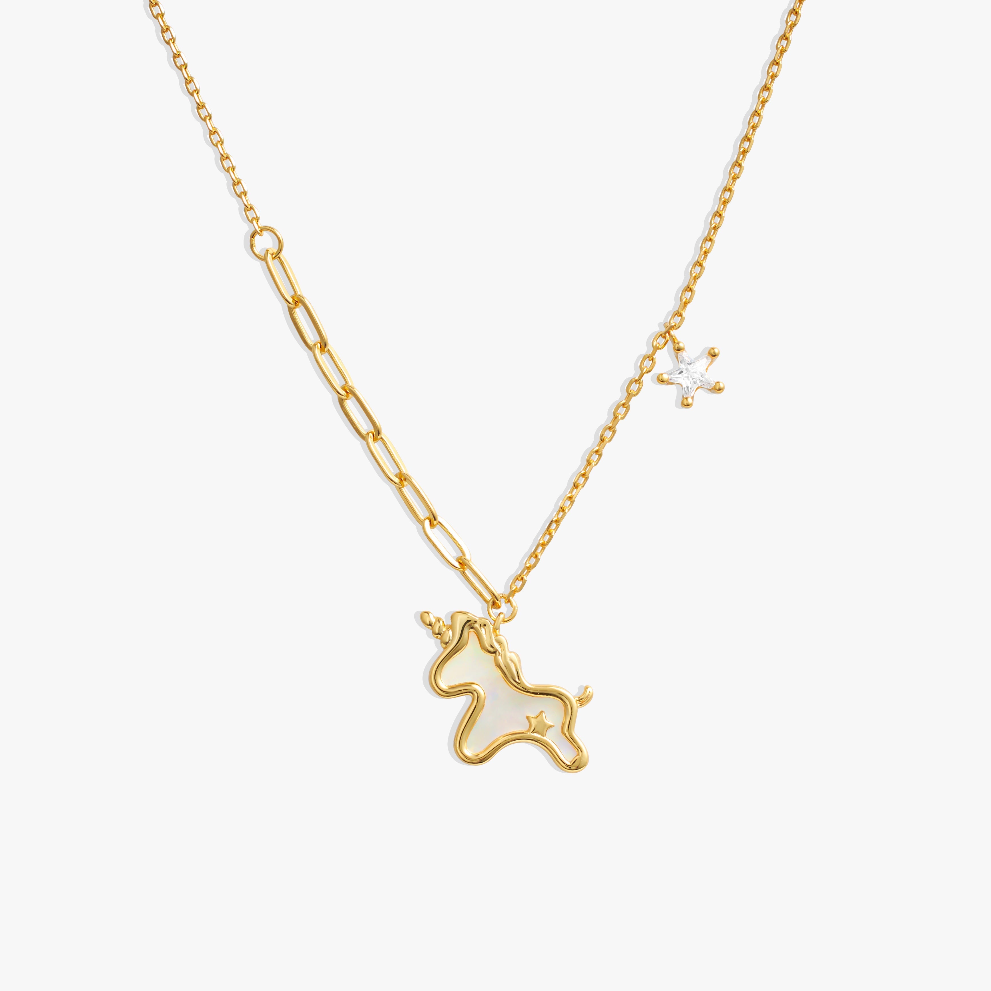Mother of Pearl Unicorn Necklace-EricaJewels