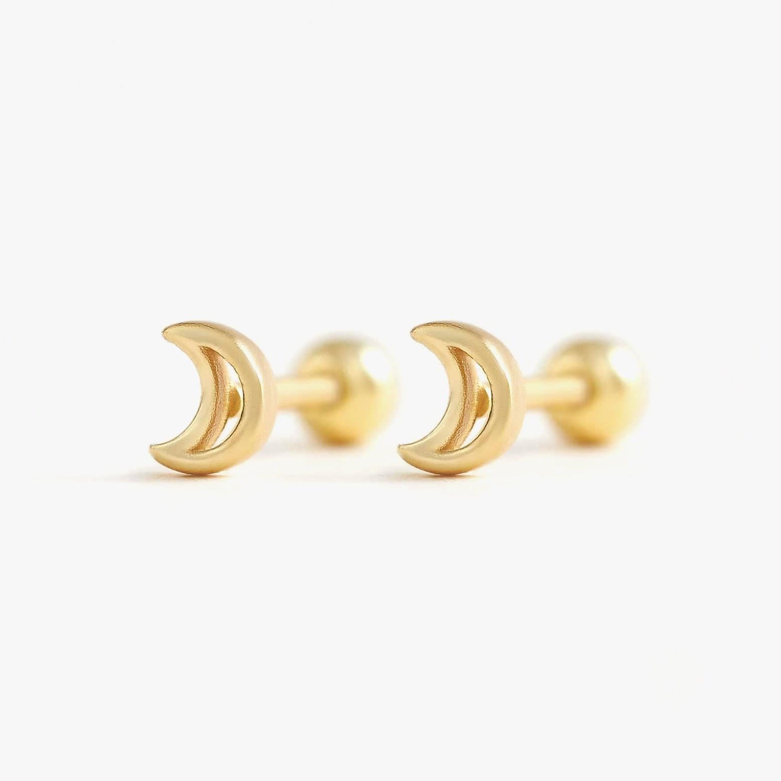 Moon Screw Back Earrings -EricaJewels