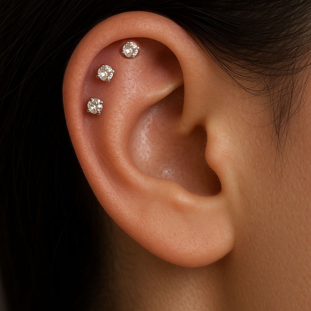 Lobe Piercings Ear Piercings Triple Forward Helix Triple Helix