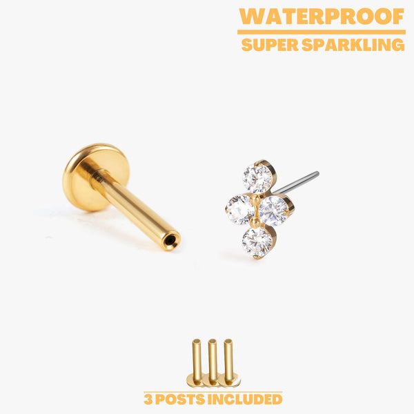 Lina - Crystal Bloom Push Pin Flatback Stud