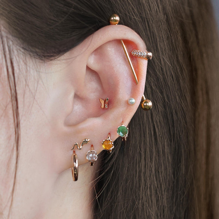 Édition limitée | Boucles d'oreilles Huggie Hoop avec pierres précieuses naturelles