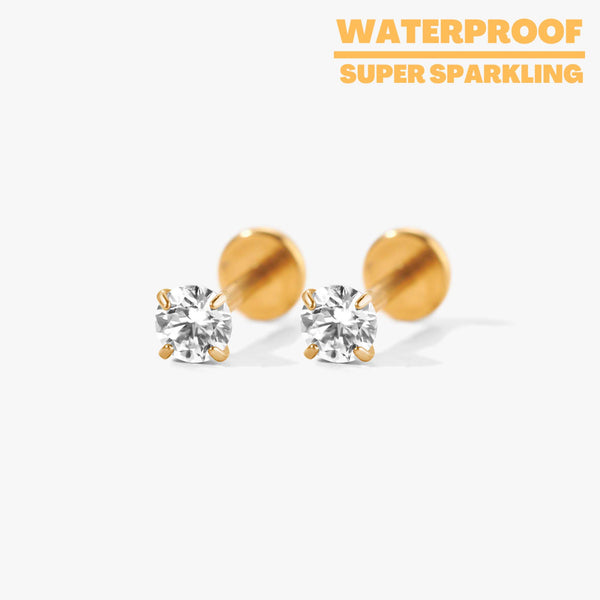 Tiny Twinkle Crystal Push Pin Stud Earrings