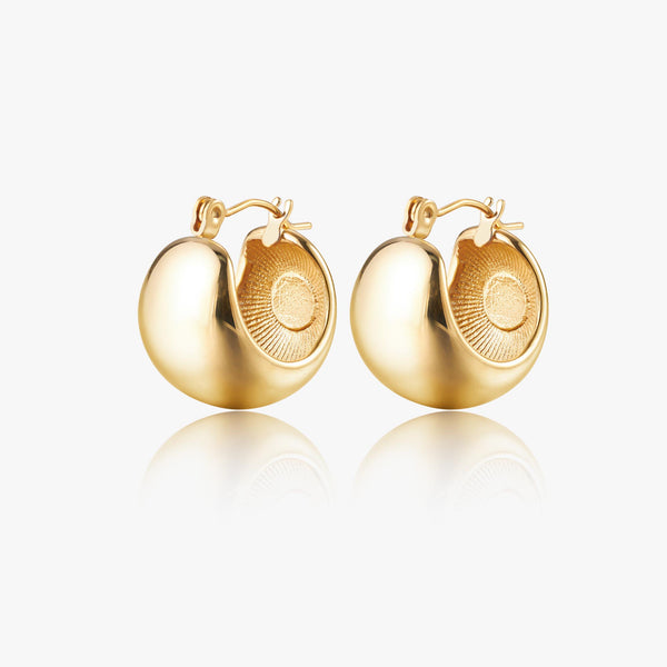 Chunky Plain Hinged Hoop Earrings