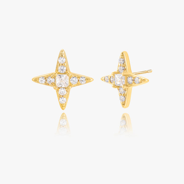 Crystal North Star Stud Earrings