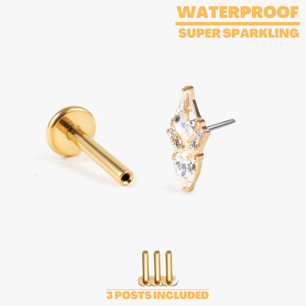 Eva - Kite Cut Crystal Push Pin Stud