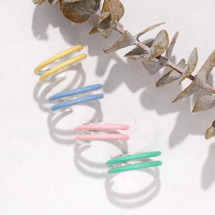 Green Enamel Open Claw Ring