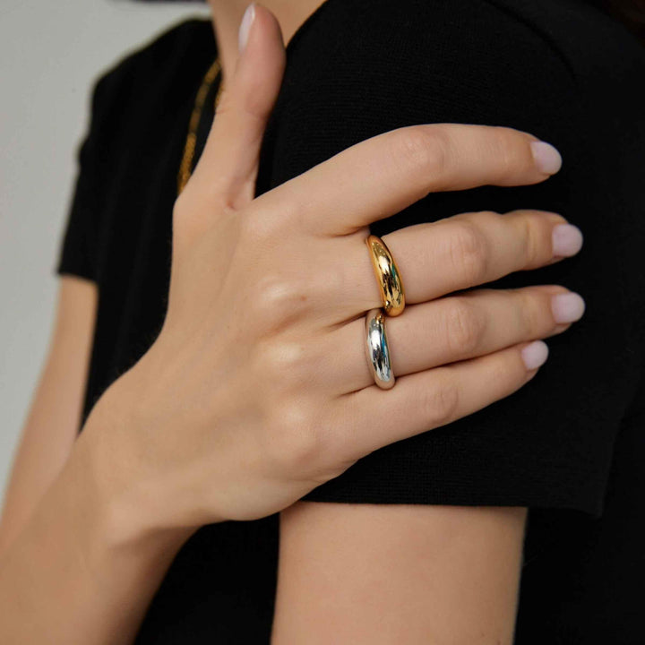 Gold Cigar Plain Band Ring