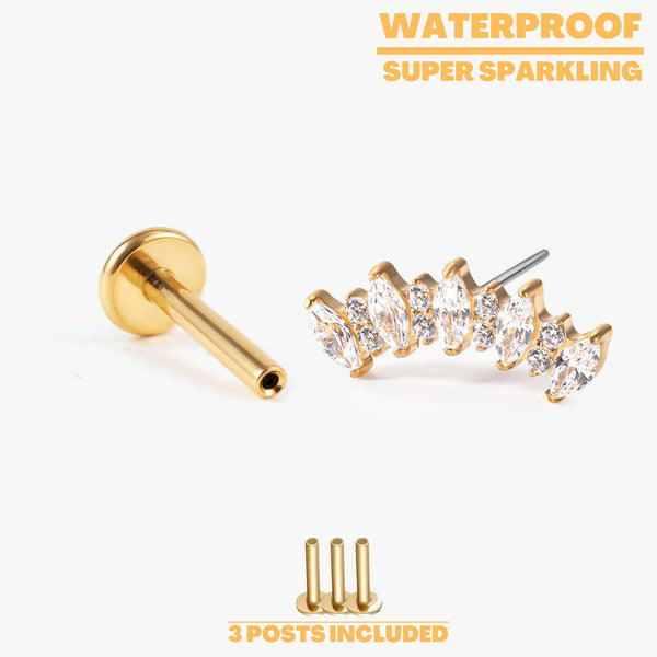 Elara - Crown Crown Push Pin Flatback Stud