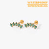 Elara - Emerald Crown Titanium Stud Earrings
