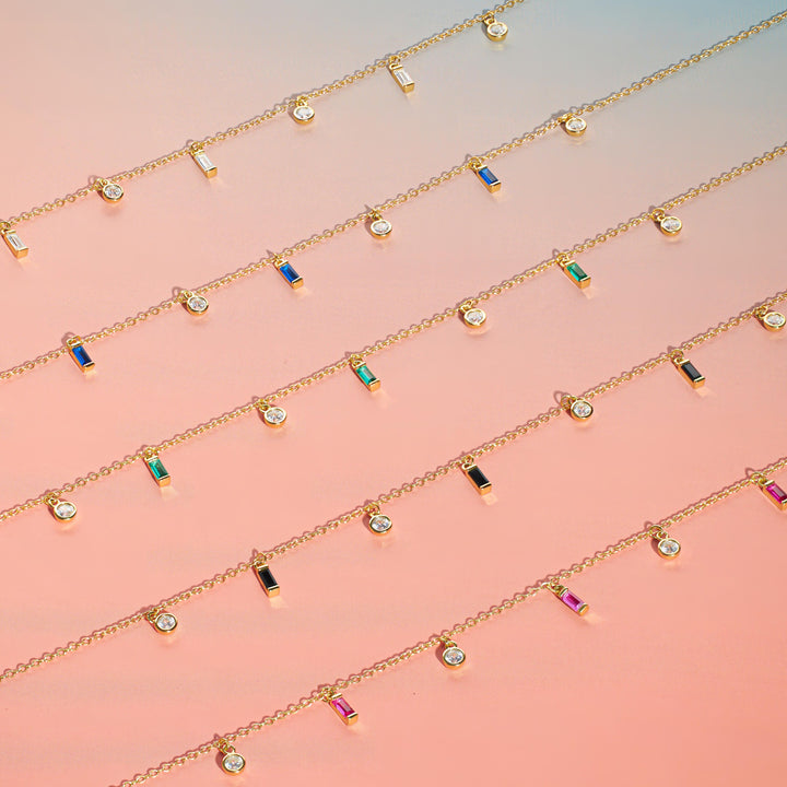 Multi-color French-style Bohemian Tassel Collar Necklace