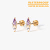 Eva - Kite Cut Titanium Flatback Studs in Amethyst