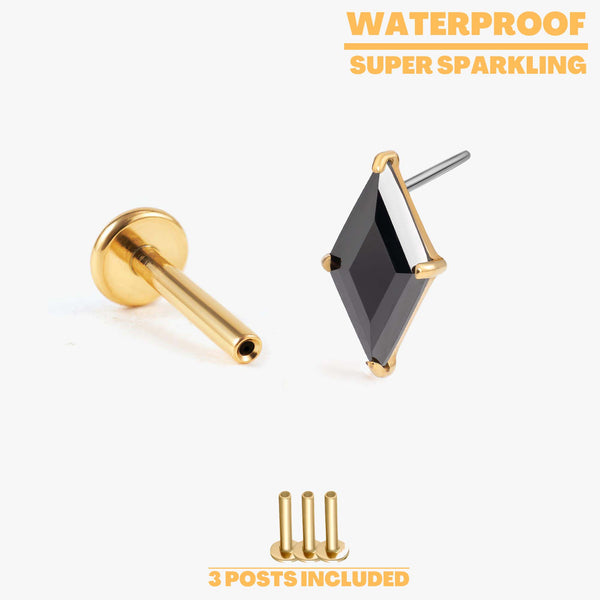 Vera - Black Diamond Push Pin Flatback Stud