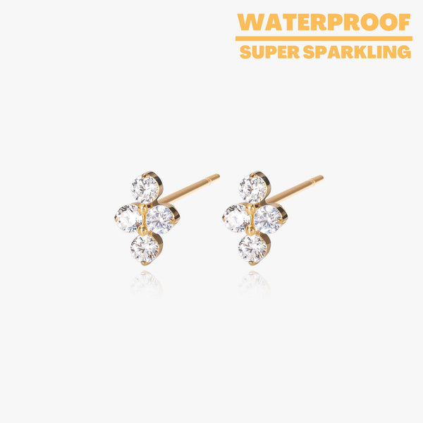 Lina - Crystal Bloom Titanium Stud Earrings