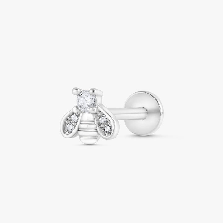 Humble Bee Crystal 3A CZ  Flat Back Piercing Stud