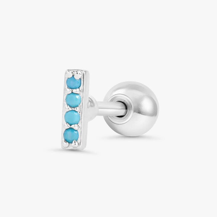 Turquoise Bar Flat Back Piercing Stud