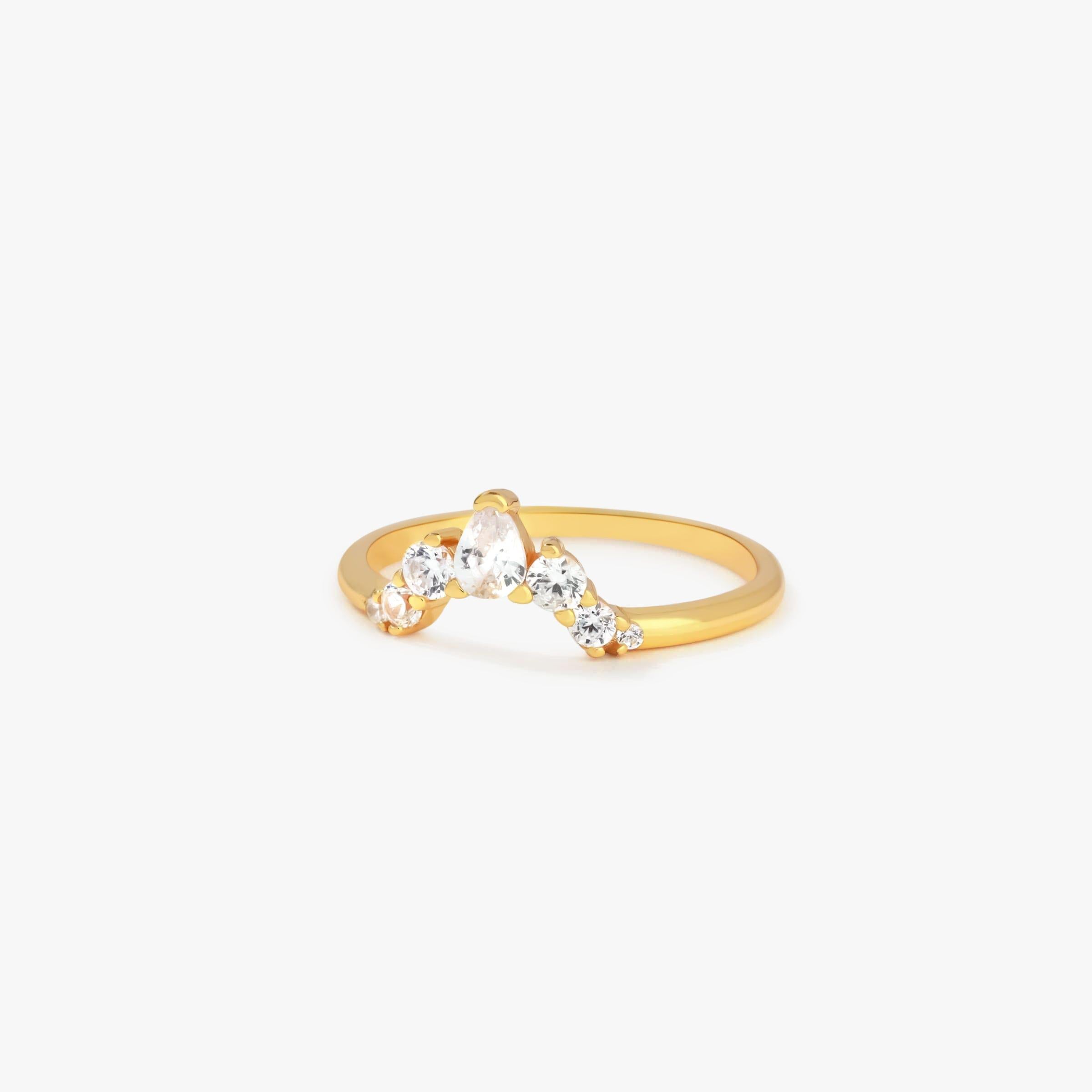 925 Sterling Silver Crystal 3A CZ   Crown Ring