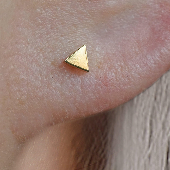Mini Plain Triangle Push Pin Piercing Earring