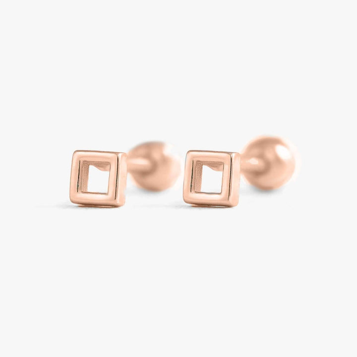 Rose Gold-stering silver screw back