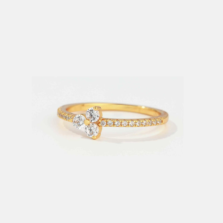Trio Crystal 3A CZ Floral Ring