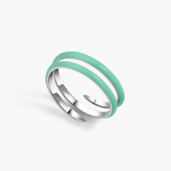 Apple Green Enamel Open Claw Ring