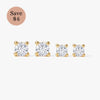 Crystal 3A CZ Stud Earrings Set