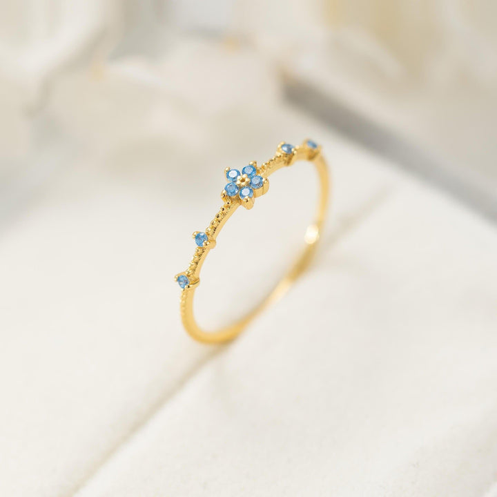 Aquamarine Gold Ring | Dainty Aquamarine Ring