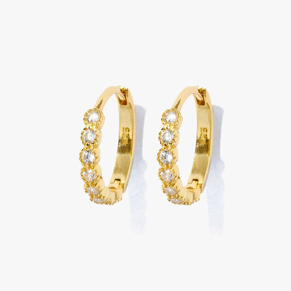Brilliant Crystal 3A CZ Pave Hoop Earrings