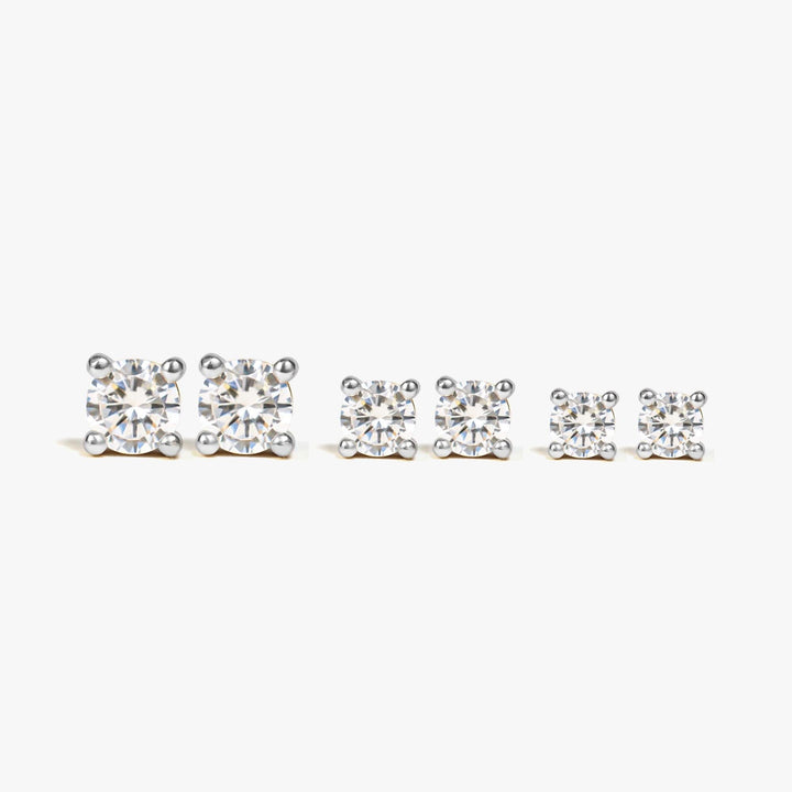 Dazzling Trio | White CZ Studs Set - 3 Sizes Included-EricaJewels