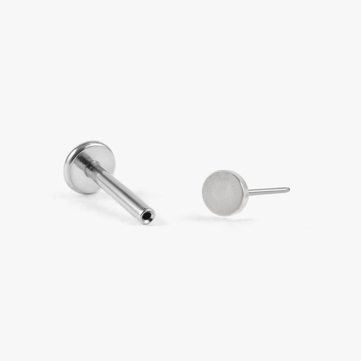 Mini Plain Disc Push Pin Piercing Ohrring