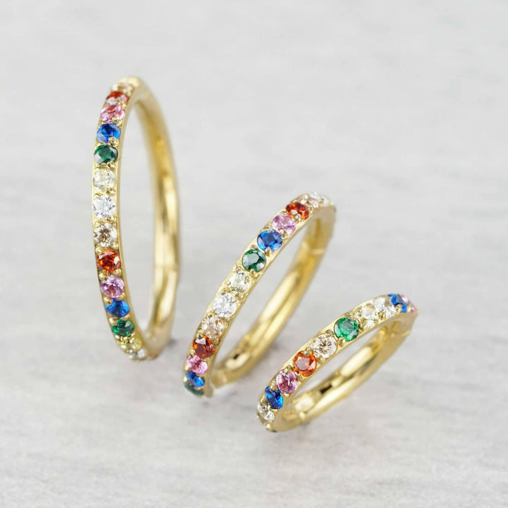 Rainbow Hinged Clicker Hoop - EricaJewels