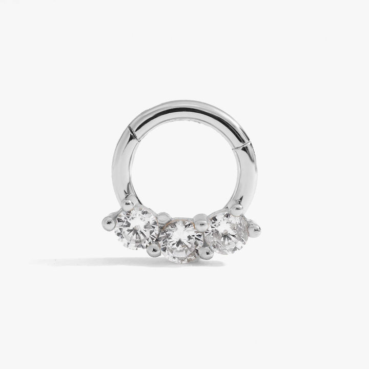 Triple Crystal 3A CZ Daith Jewelry & Septum Rings-EricaJewels