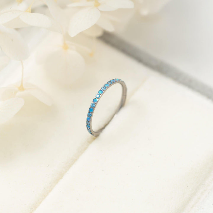 16G Multiple Sizes Blue Opal Cartilage Hoop-EricaJewels