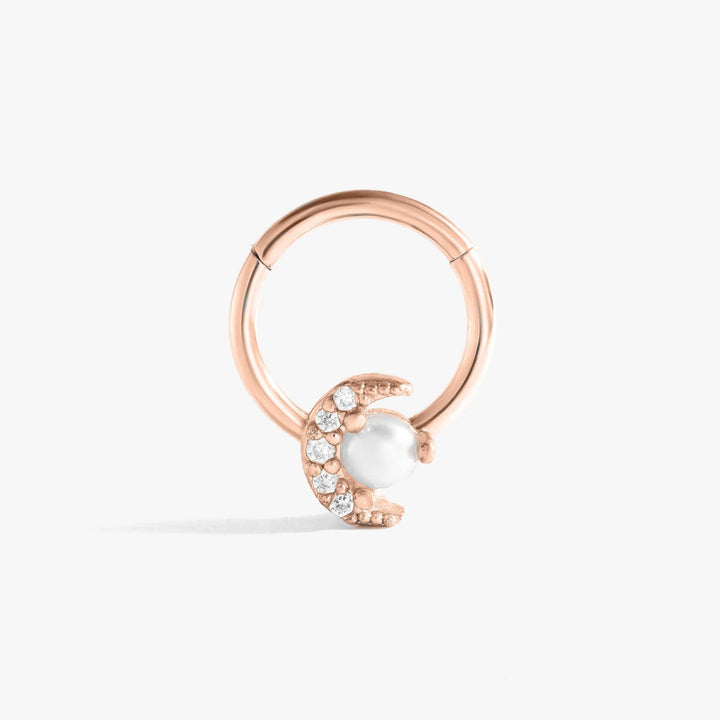 Pearl Celestial Moon Daith Jewelry & Septum Rings-EricaJewels
