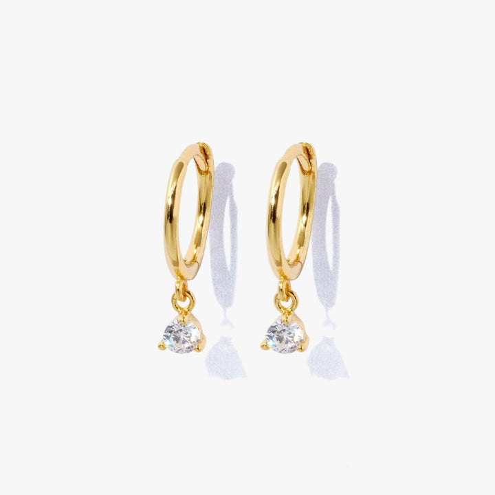 Crystal 3A CZ Charm Dangly Hoop Earrings