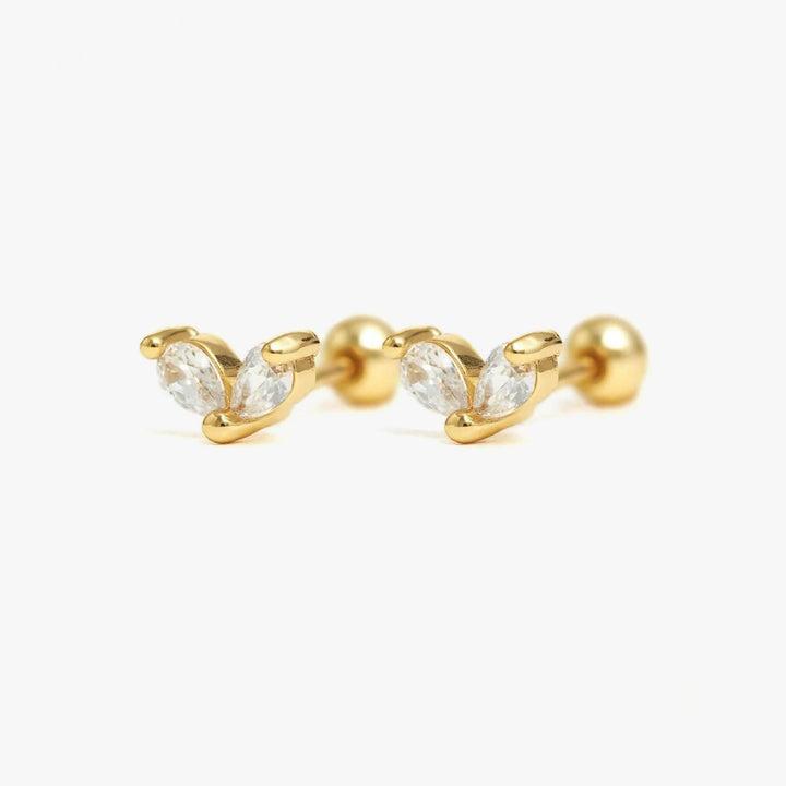 Crystal 3A CZ Heart Shaped Screw Back Earrings