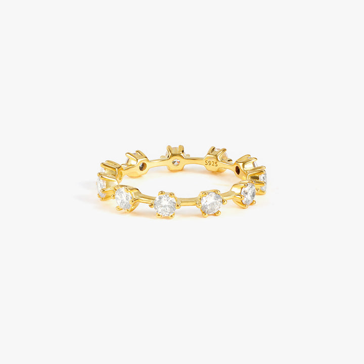Crystal 5A CZ Hexagonal Eternity Ring