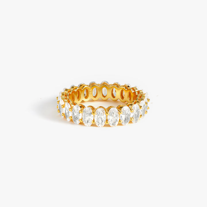 Crystal 5A CZ Statement Oval Eternity Ring