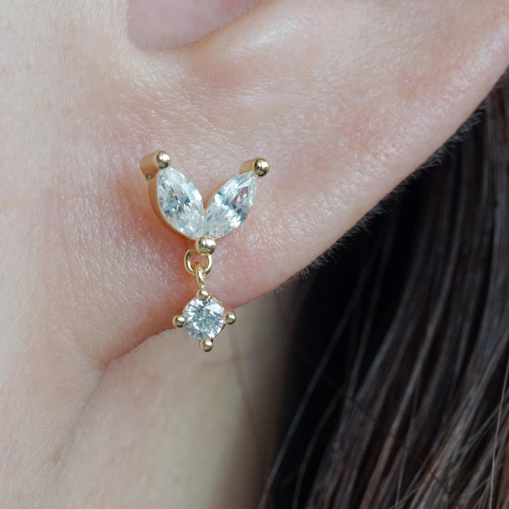 leaf drop earring