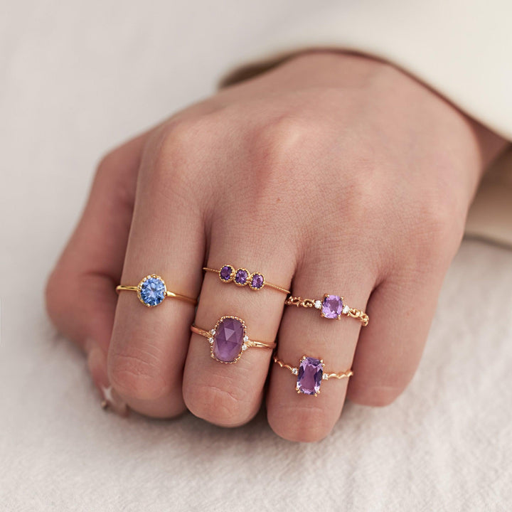 Amethyst Gold Ring | Purple Amethyst Ring