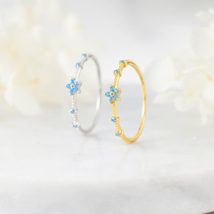 Aquamarine Gold Ring | Dainty Aquamarine Ring