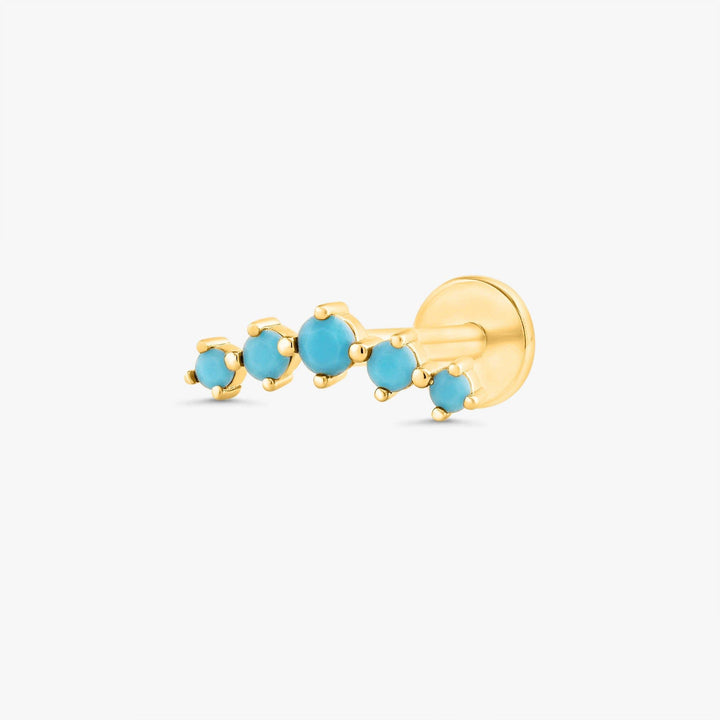 Curved Turquoise Flat Back Piercing Earring