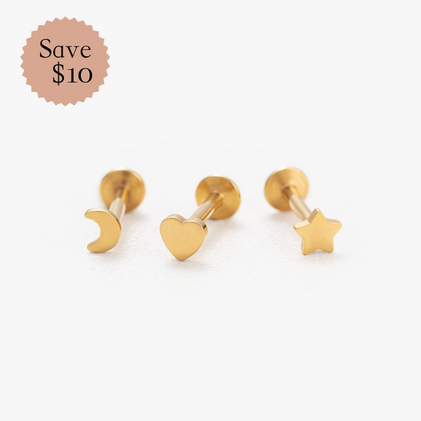 Simple Celestial Plain Earrings Set