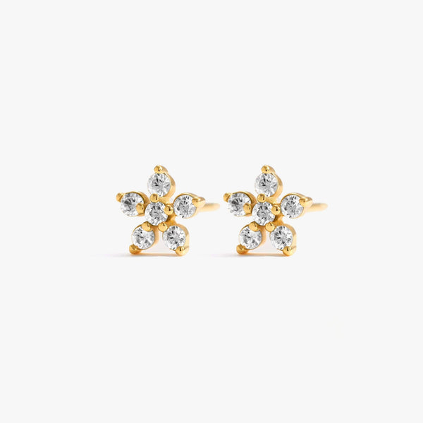 Dainty Crystal 3A CZ Flower Stud Earrings